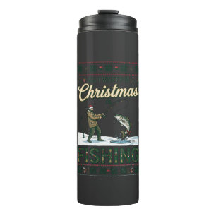 All Want Christmas Is Fishing Fisherman Fish Snowf Thermal Tumbler
