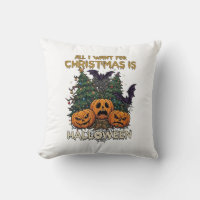 All Want Christmas Is Halloween Pumpkins Trees Bat