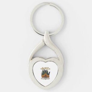 All Want Christmas Is Halloween Pumpkins Trees Bat Key Ring