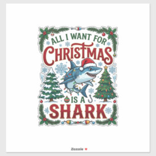 All Want Christmas Shark Pine Trees