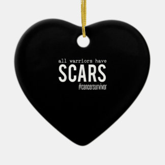 All Warriors Have Scars Cancer Survivor Support Gi Ceramic Tree Decoration