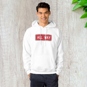 All Way Classic Red Traffic Street Sign  Hoodie