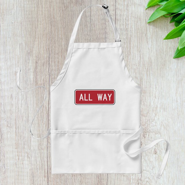 All Way Classic Red Traffic Street Sign  Standard Apron (Creator Uploaded)