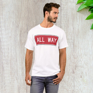 All Way Classic Red Traffic Street Sign T-Shirt