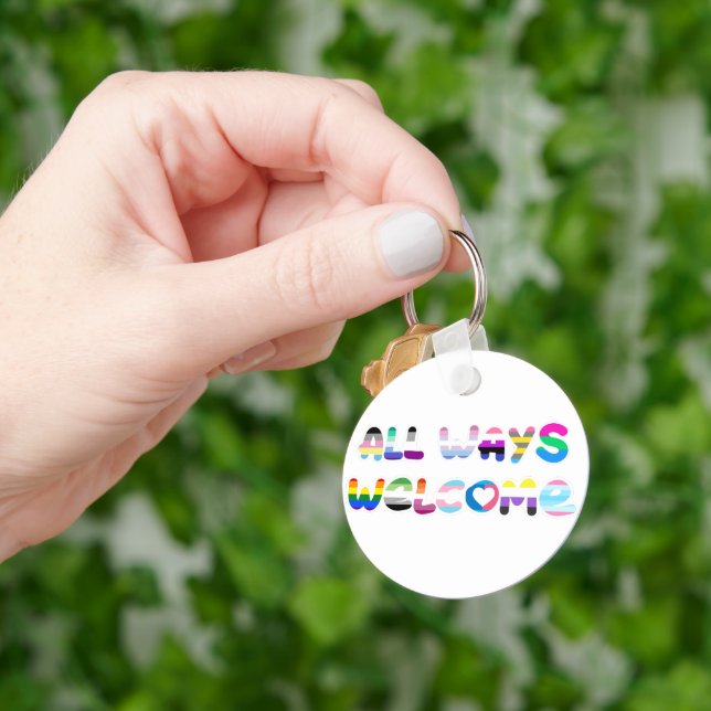 All Ways Welcome LGBTQIA+ inclusivity queer pride Key Ring (Hand)