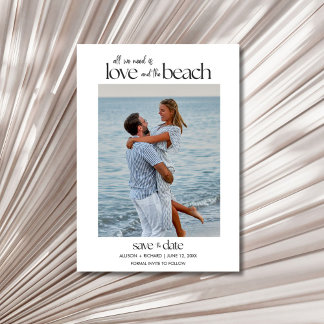 All We Need Is Love and the Beach Photo Save The Date