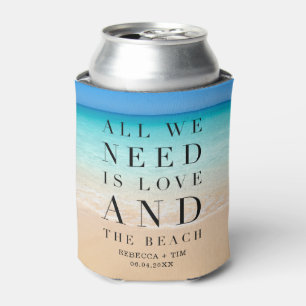 All We Need Is Love Beach Wedding Day Favours Can Cooler