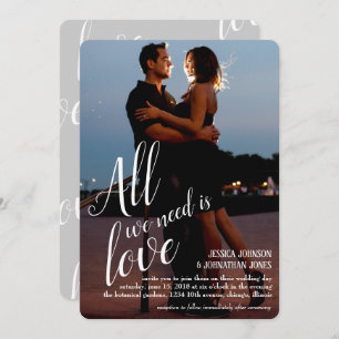 All We Need Is Love Photo Wedding Invitation