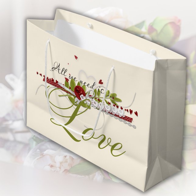 All we need is Love Wedding Large Gift Bag (Creator Uploaded)