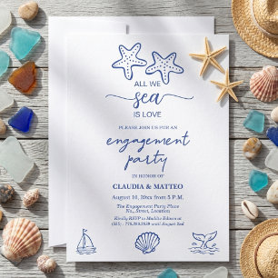 All We Sea is Love Sea Life Engagement Party Invitation