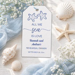 All we Sea is Love Starfish Rehearsal Dinner Gift Tags