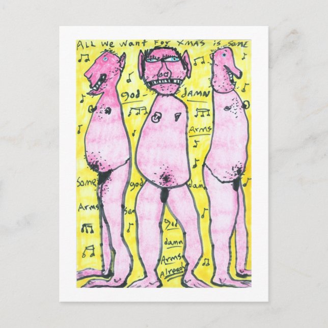 All We Want for Christmas Holiday Postcard (Front)