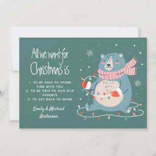 All We Want For Christmas Is (add own List) Custom Holiday Card
