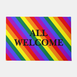 All Welcome LGBT Colours Doormat