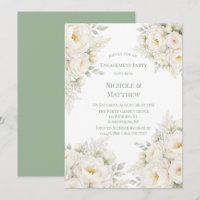 All White Floral Engagement Party