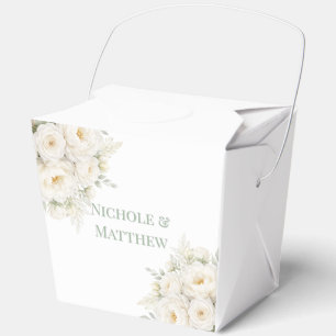 All White Floral Wedding Favour Box