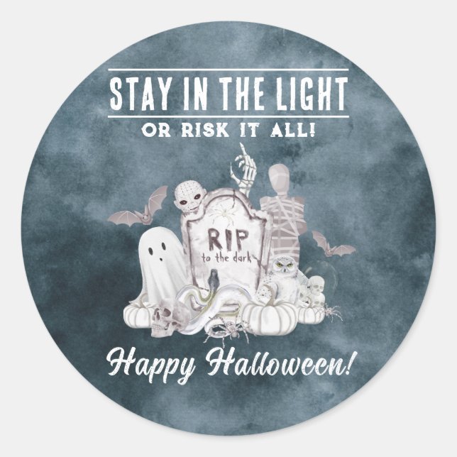 All-White Halloween Party Sticker (Front)