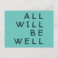 “All Will Be Well” Comforting postcard