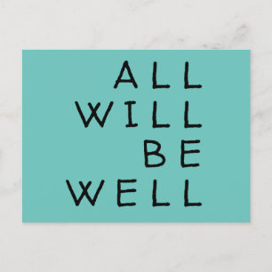 "All Will Be Well" Comforting postcard