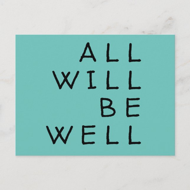 “All Will Be Well” Comforting postcard (Front)