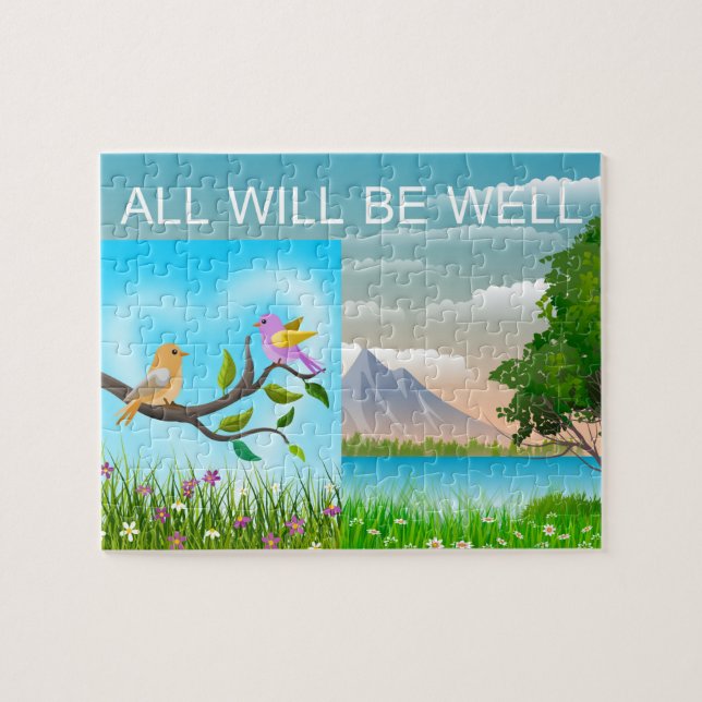 All Will Be Well Love Birds Mountain Nature, Age 6 Jigsaw Puzzle (Horizontal)