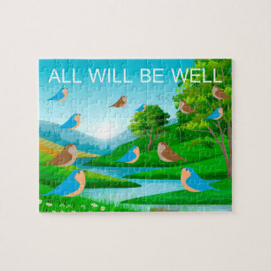 All Will Be Well River Trees Birds Nature, Age 6 Jigsaw Puzzle