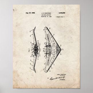 All-wing Aeroplane Patent - Old Look Poster