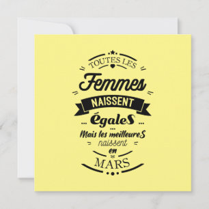 All women are born equal - March Card