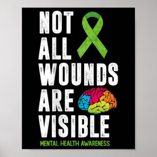 All Wounds Are Not Visible Mental Health Awareness Poster