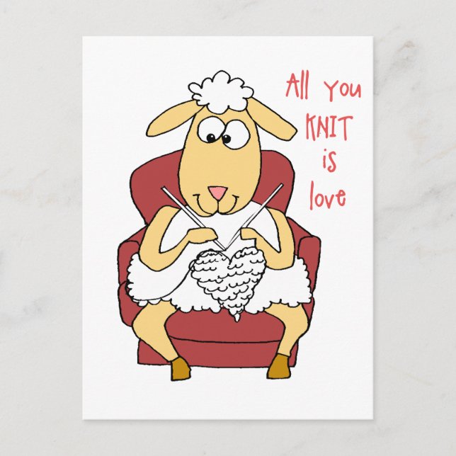 All You Knit is Love Postcard (Front)