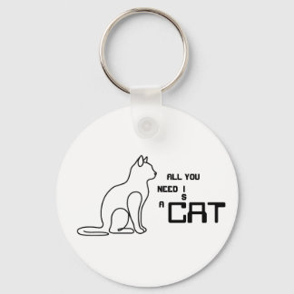 All You Need Is A Cat Cute Minimalist Cat Lover Al Key Ring