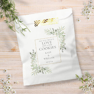All You Need Is A Cookie Greenery Wedding Favour Bags