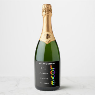 All You Need Is a Love of LGBT Maths Pride Month C Sparkling Wine Label