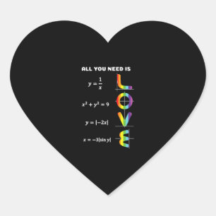 All You Need Is a Love of LGBT Maths Pride Month Heart Sticker