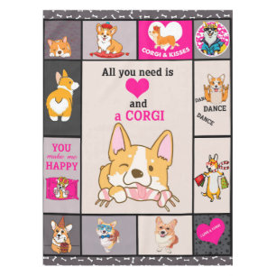 All You Need  Is Corgi Blanket Tablecloth