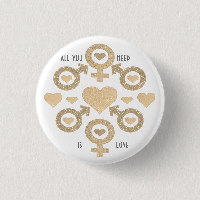 All You Need Is Love 3 Cm Round Badge (Front)