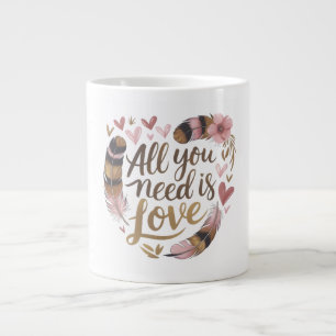 All You Need Is Love – A Gentle Boho Whisper Large Coffee Mug