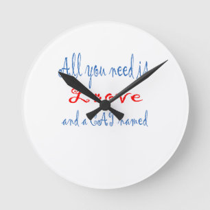 All you need is love and a cat named... round clock
