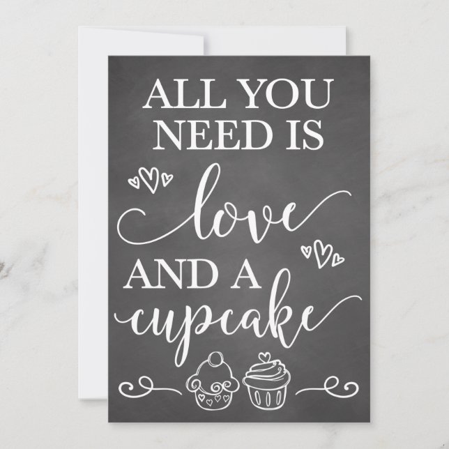 All You Need Is Love and A Cupcake Wedding Sign (Front)