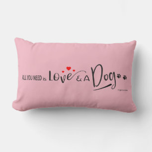 All you need is Love and a Dog! Paw Prints Lumbar Cushion