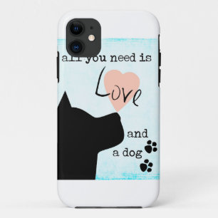 all you need is love and a dog pink blue pit bull Case-Mate iPhone case