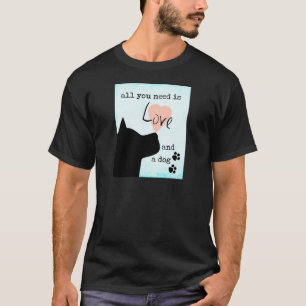 all you need is love and a dog pink blue pit bull T-Shirt