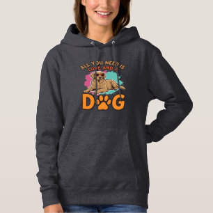 All You Need Is Love and a Dog Vintage Dog Lover D Hoodie