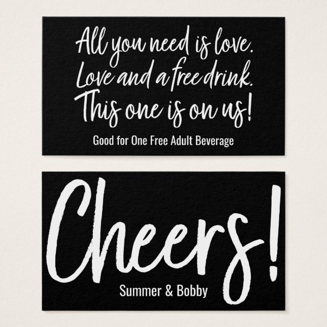 All You Need is Love And a Free Drink, Tickets (Front & Back)