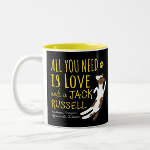 All you need is love and a Jack Russell Two-Tone Coffee Mug