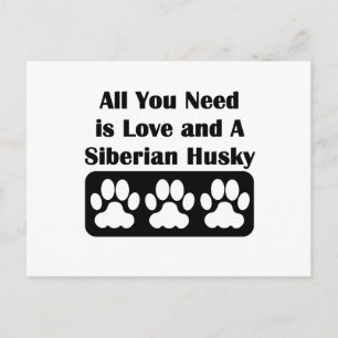 All You Need is Love and A Siberian Husky Postcard