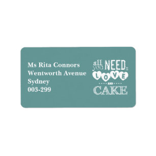 All You Need is Love and Cake Label