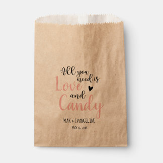 All You Need Is Love and Candy Blush Pink Favour Bags
