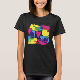 All You Need Is Love And Cats Animal Colorful Hear T-Shirt