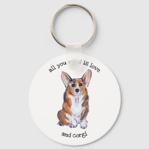 All you need is love and corgi key ring
